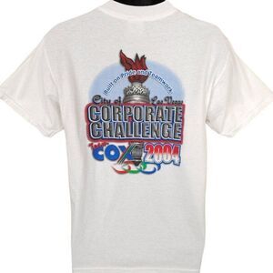 Vintage Las Vegas Corporate Challenge T Shirt Mens Size Medium White Y2K Cox
